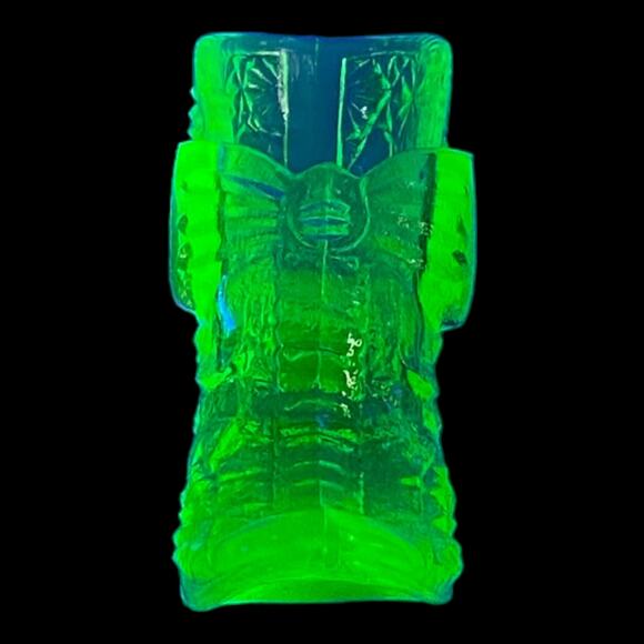 Daisy Button Bow Slipper Shoe Boyd Glass 1993-1998 Tangy Lime Vaseline GLOWS - Picture 9 of 15